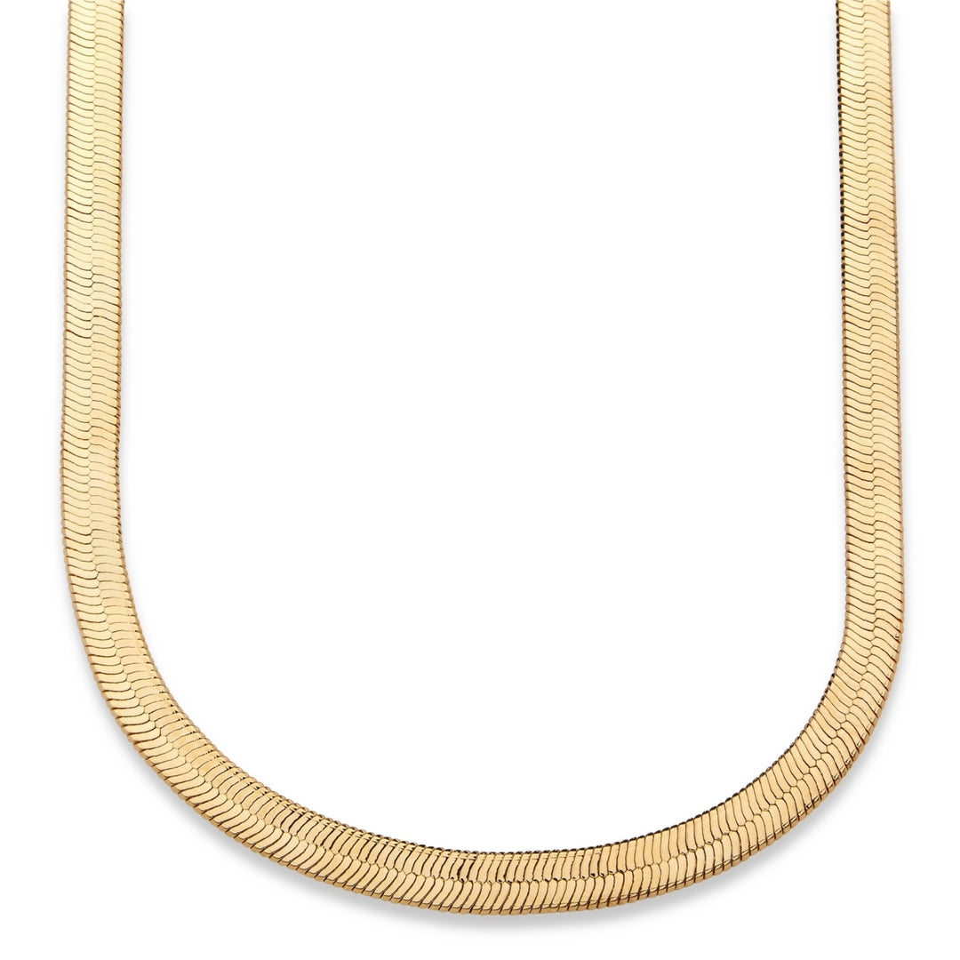 Herringbone Necklace in Sterling Silver with a Golden Finish Image 1