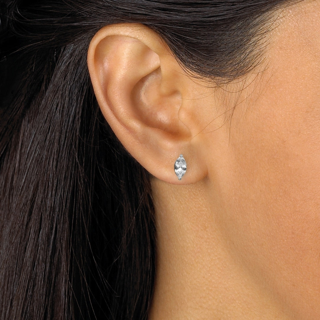 7 Pair 8 TCW Multi-Cut Cubic Zirconia Stud Earrings Set in Platinum over Sterling Silver Image 4