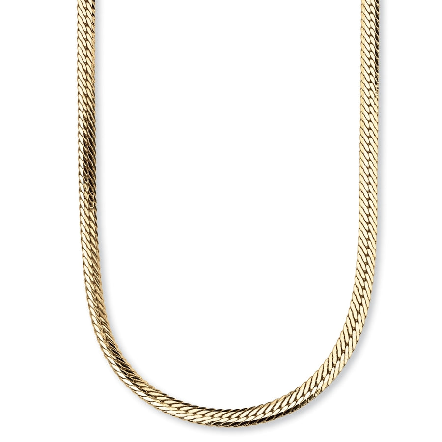 Herringbone Chain in Yellow Gold Tone 20" Image 1