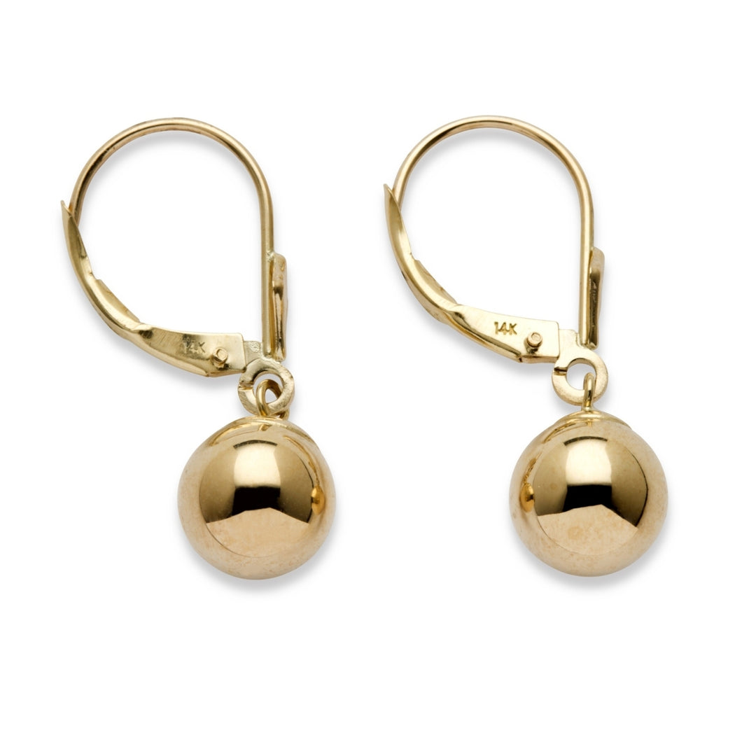 Ball Drop Earrings in 14k Gold Image 2