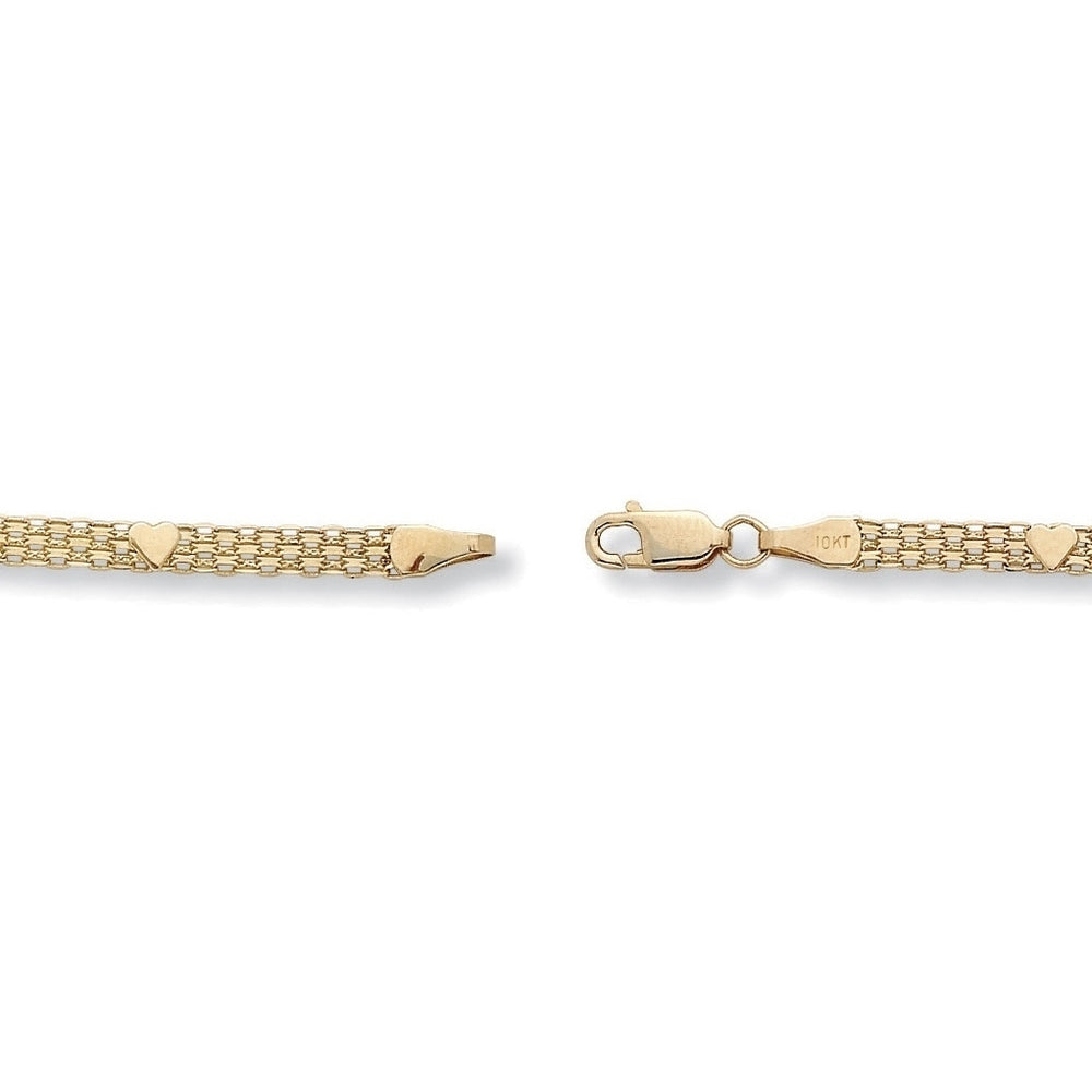 10k Gold Bismark-Link Heart Bracelet Image 2