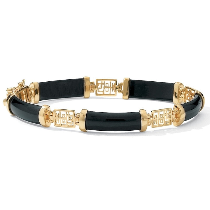 Onyx Longevity Bracelet in 14k Gold-Plated Image 1