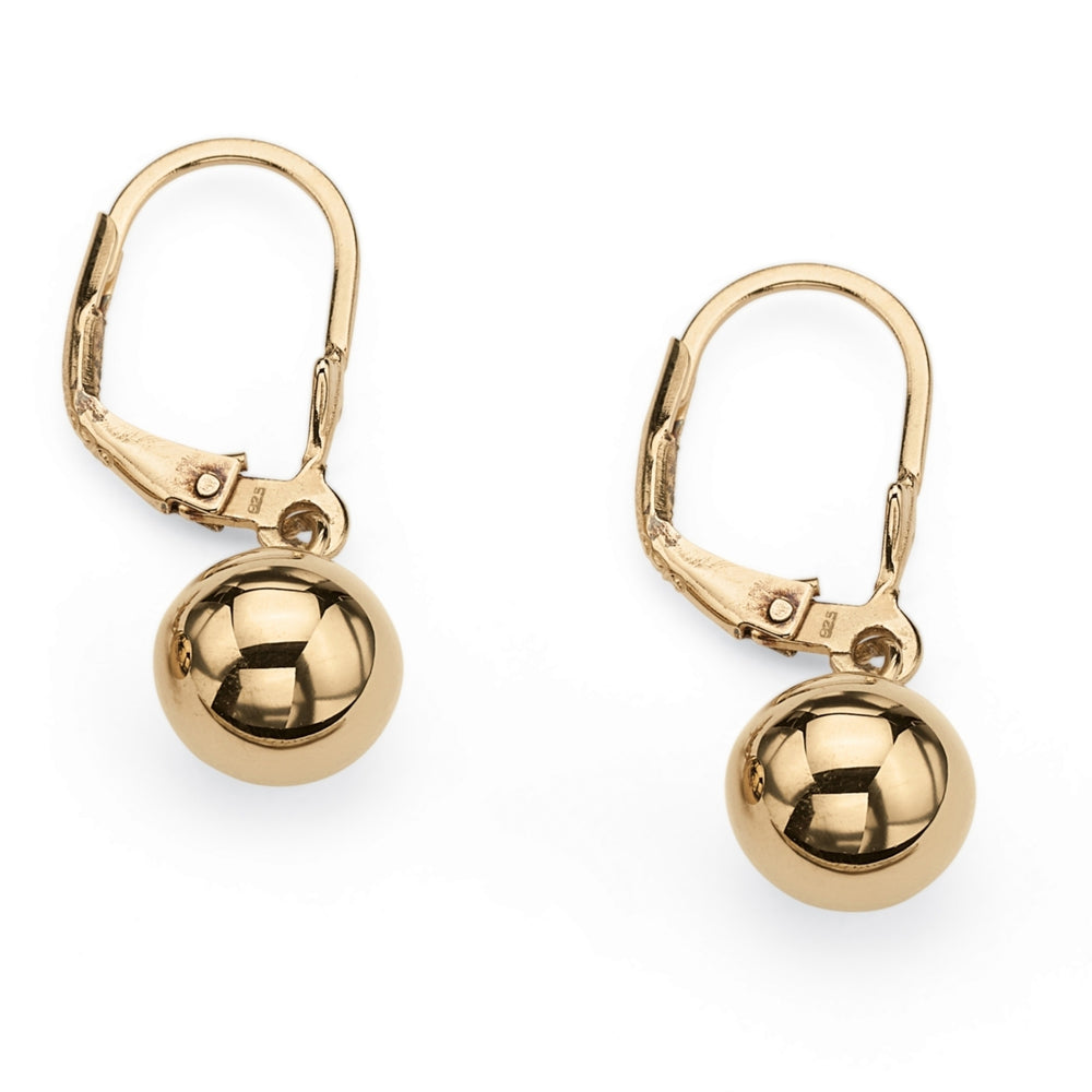 Ball Drop Earrings in 18k Gold over Sterling Silver Image 2