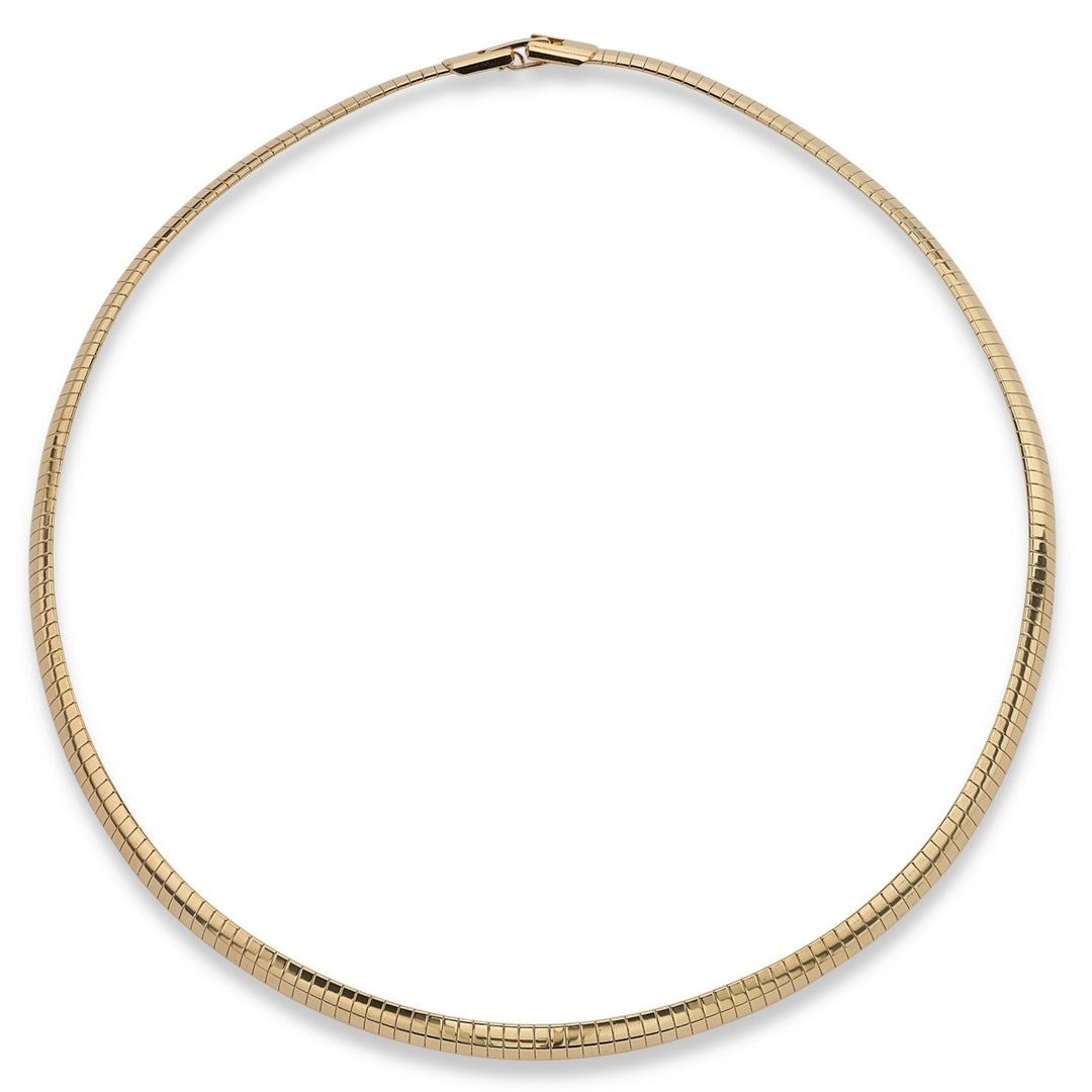 Omega Link Choker Necklace in Yellow Gold Tone 16" Image 1