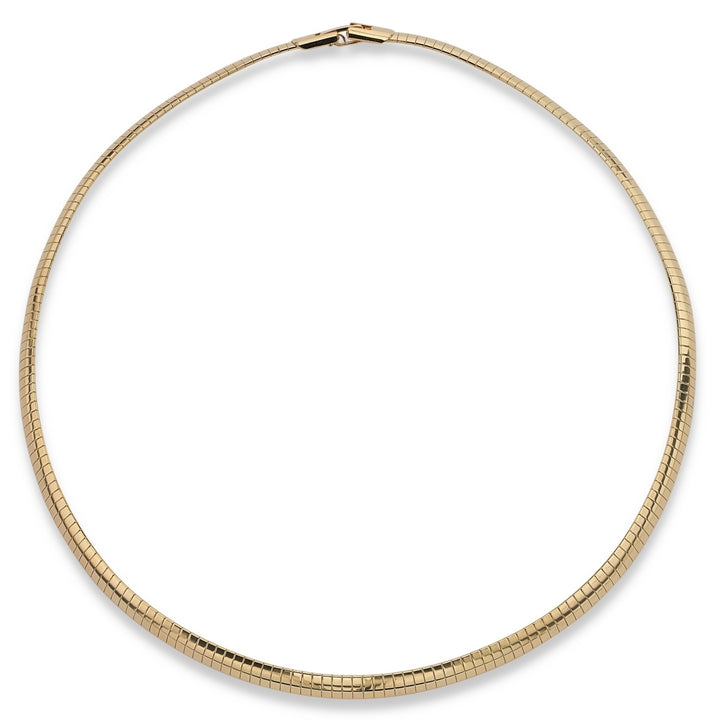 Omega Link Choker Necklace in Yellow Gold Tone 16" Image 1