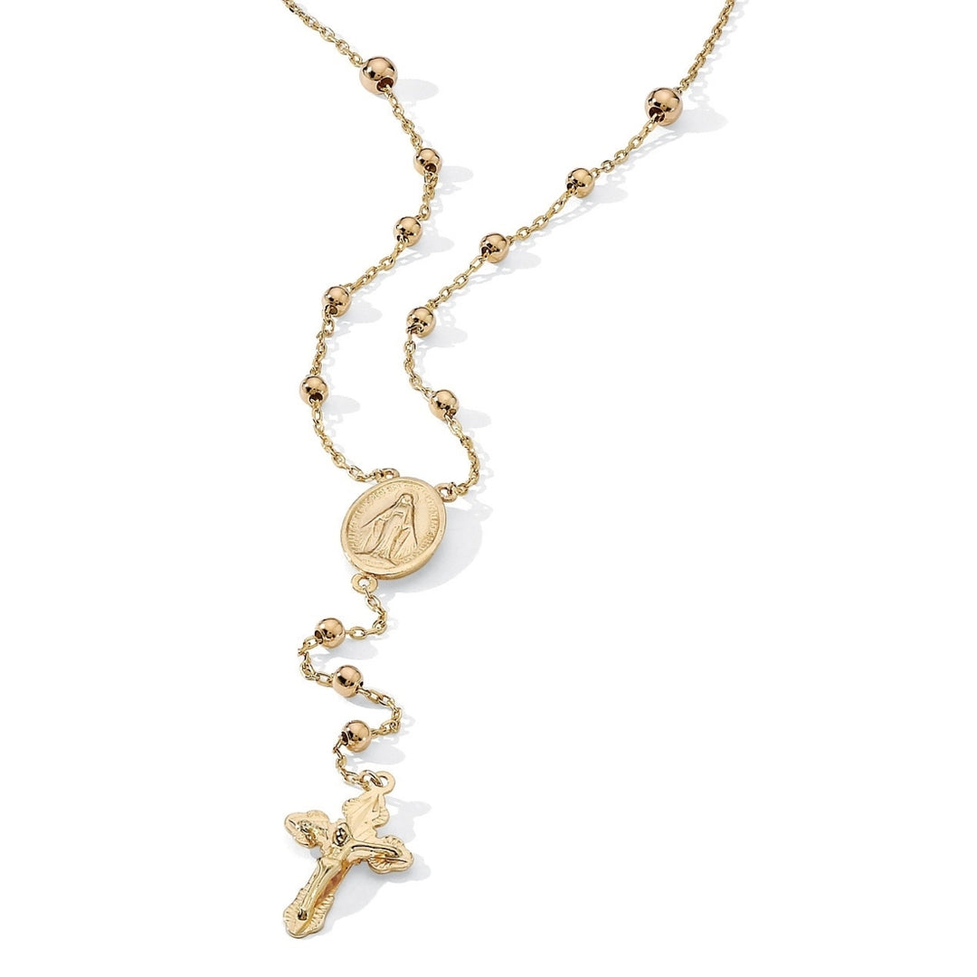 Rosary Style Necklace in 18k Gold Over Sterling Silver Image 1