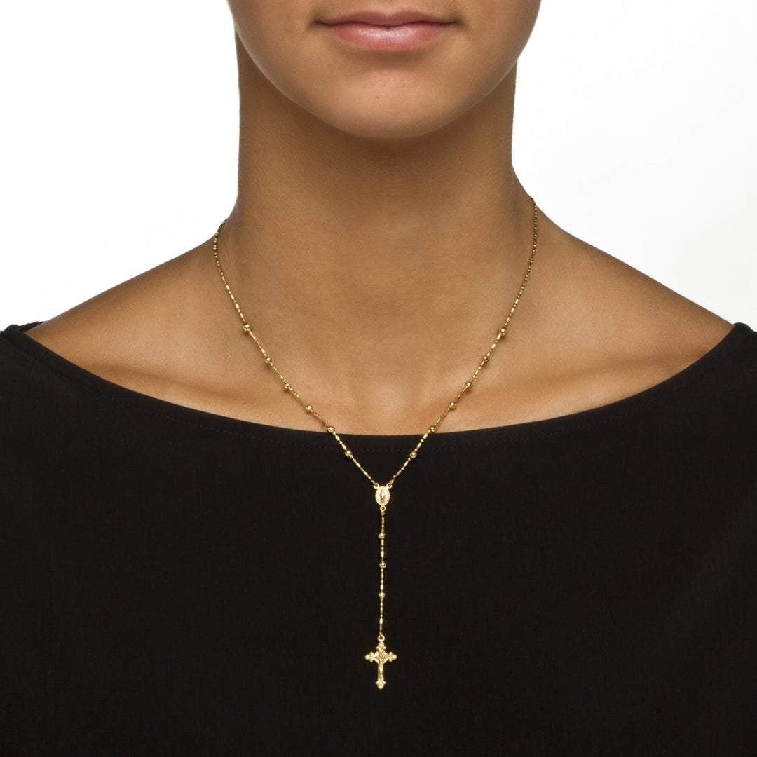 Rosary Style Necklace in 18k Gold Over Sterling Silver Image 3