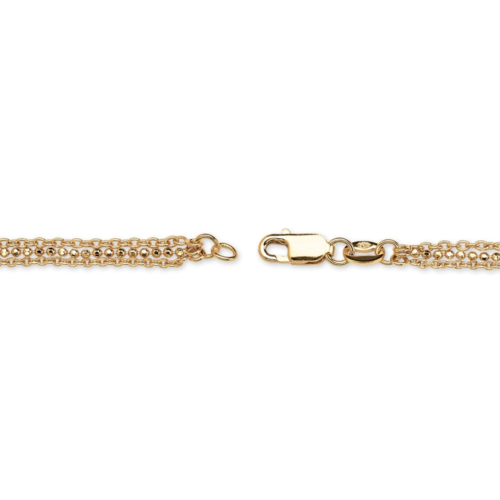 Triple-Strand Beaded Ankle Bracelet in 18k Gold over Sterling Silver Image 2