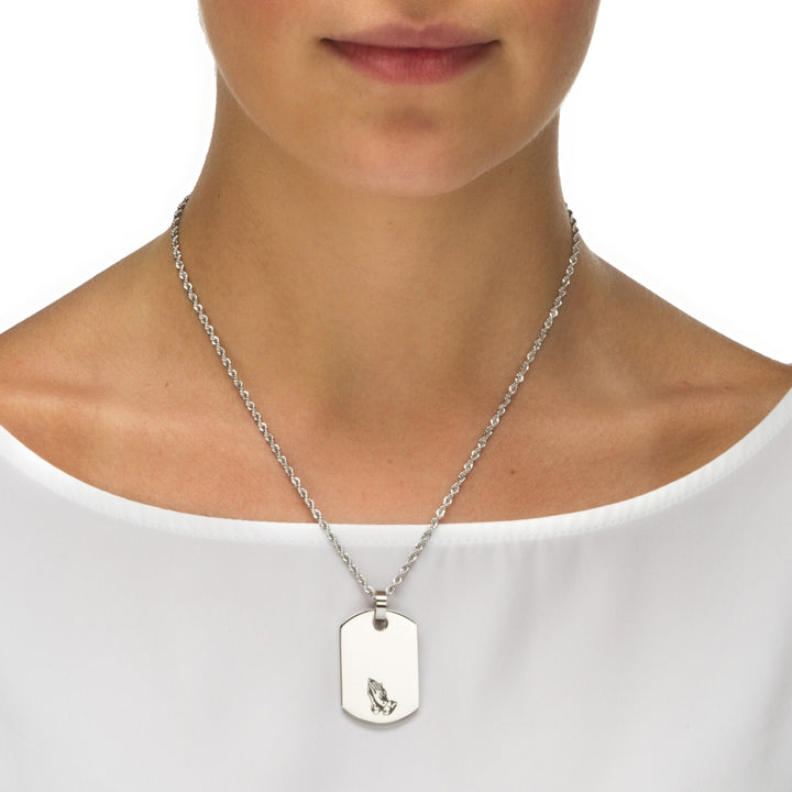 Serenity Prayer Dog-Tag Necklace in Stainless Steel Image 3