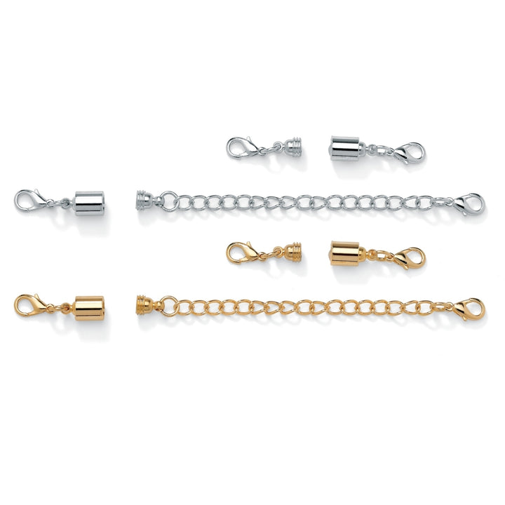 Magnetic Clasp and Chain Extender Set in Yellow Gold Tone and Silvertone Image 1