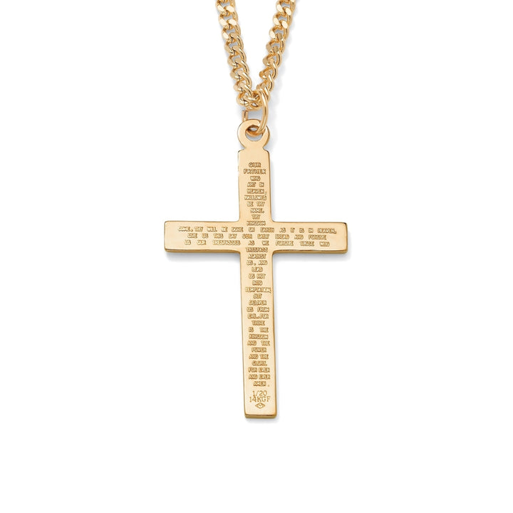Lords Prayer Gold-Filled Pendant and Gold Ion-Plated Chain 24" Image 1