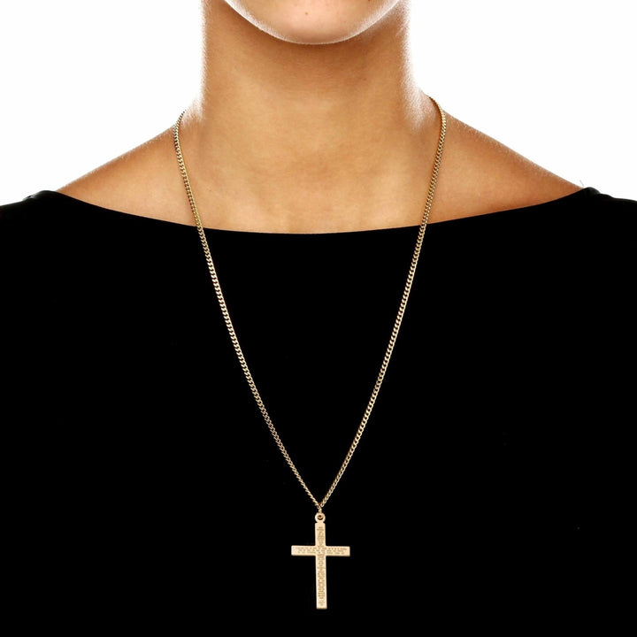 Lords Prayer Gold-Filled Pendant and Gold Ion-Plated Chain 24" Image 3