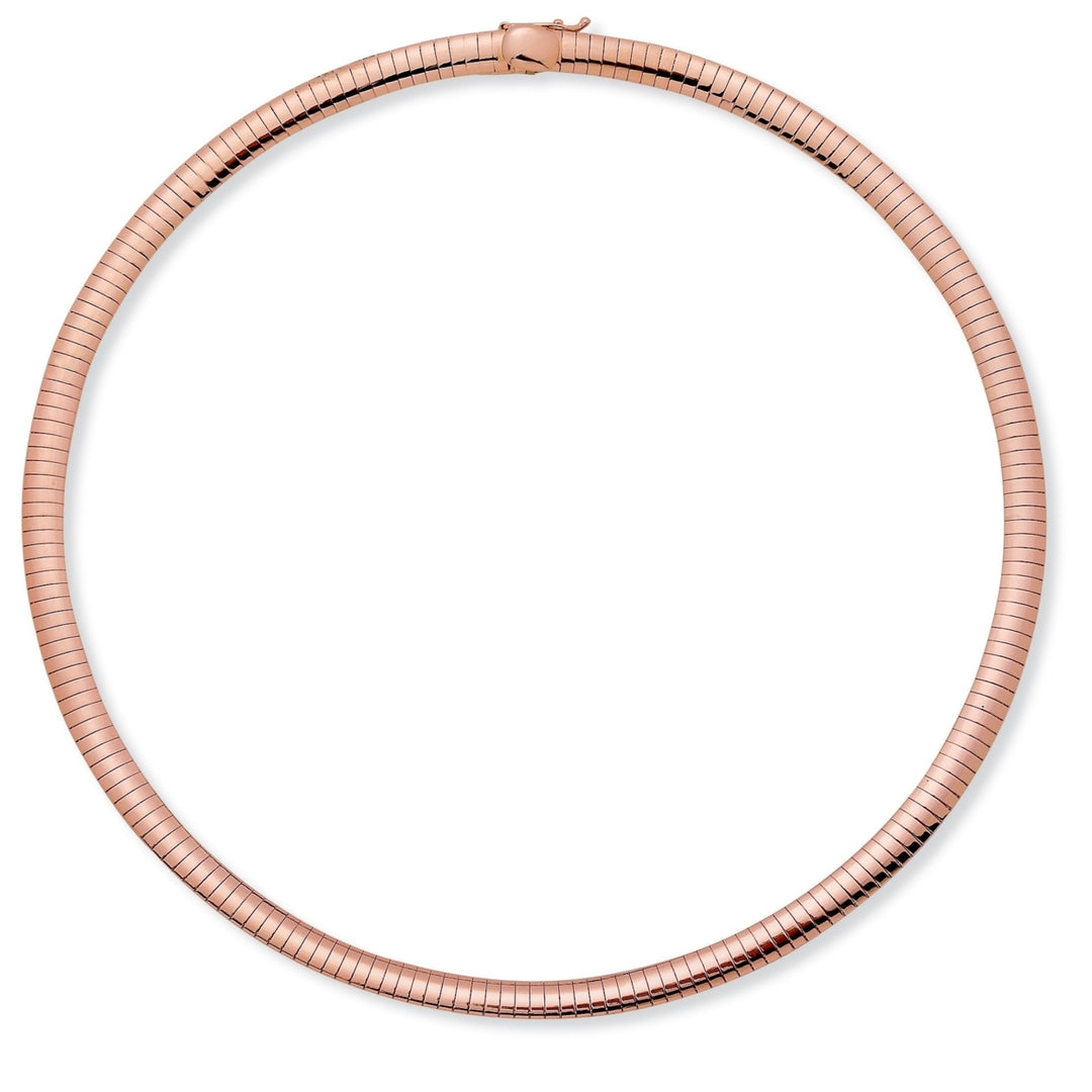 Rose Gold-Plated Omego-Link Choker Necklace 18" Image 1