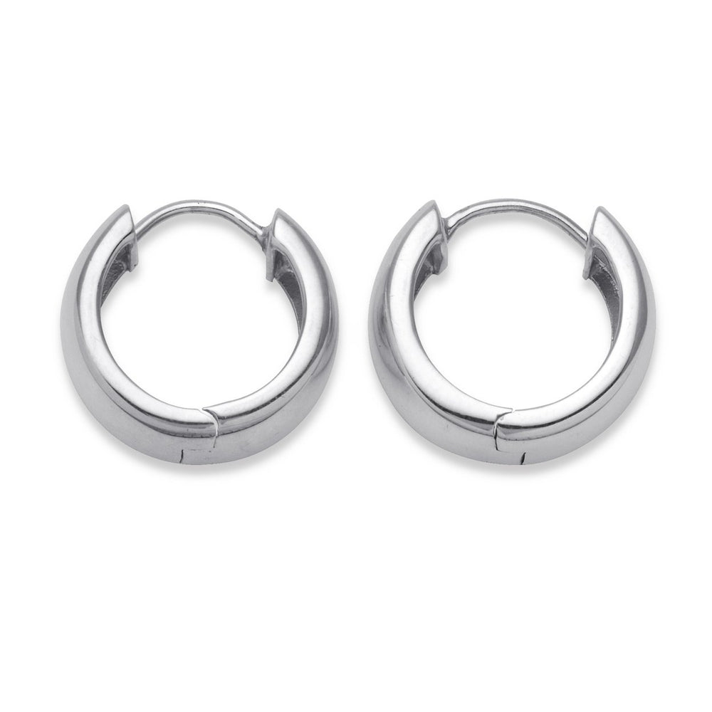 Huggie Hoop Earrings in Sterling Silver Image 2