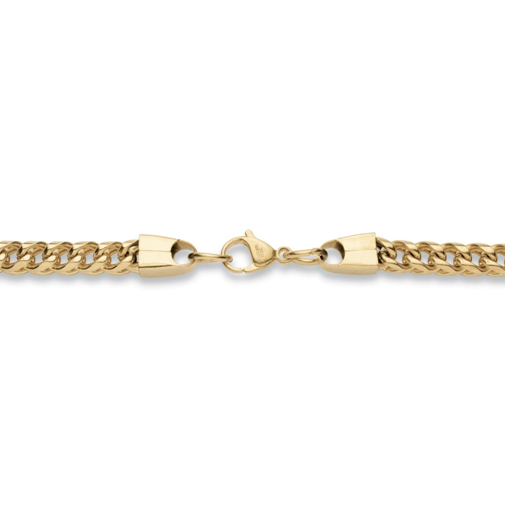 Mens Franco-Link Chain and Bracelet Set 18k Gold Ion-Plated Stainless Steel Image 2