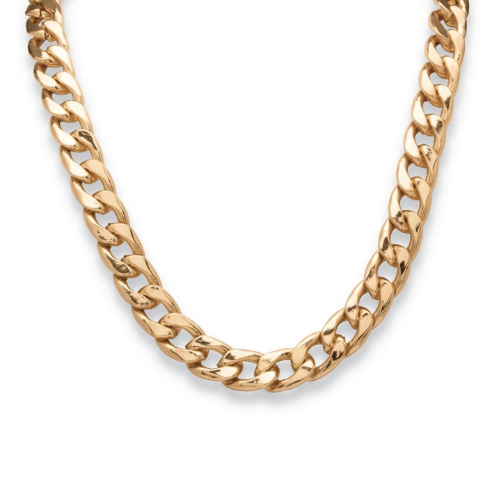 Mens Curb-Link Necklace in Yellow Gold Tone Image 1