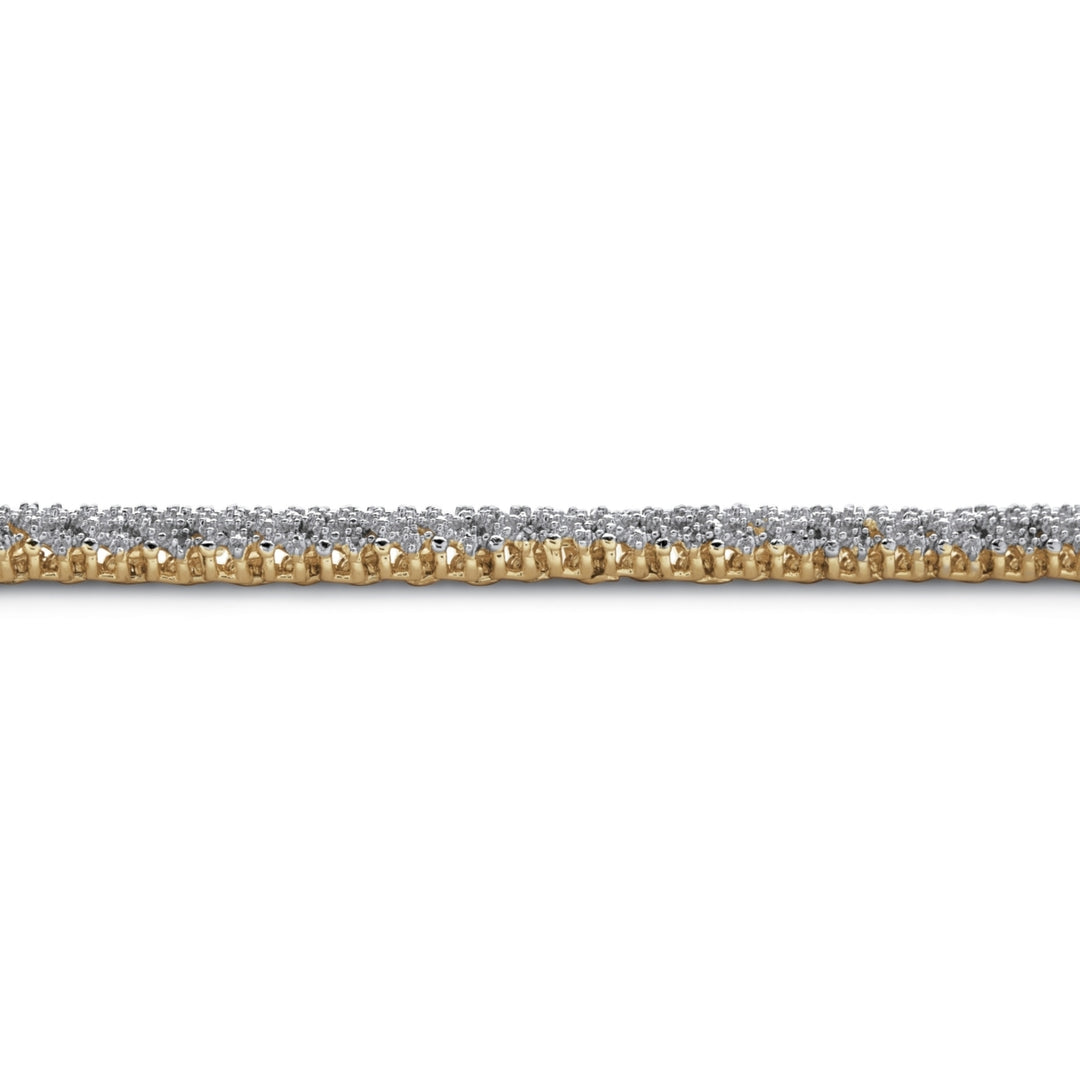 1/4 TCW Diamond Snake-Link Bracelet 18k Gold-Plated Image 4