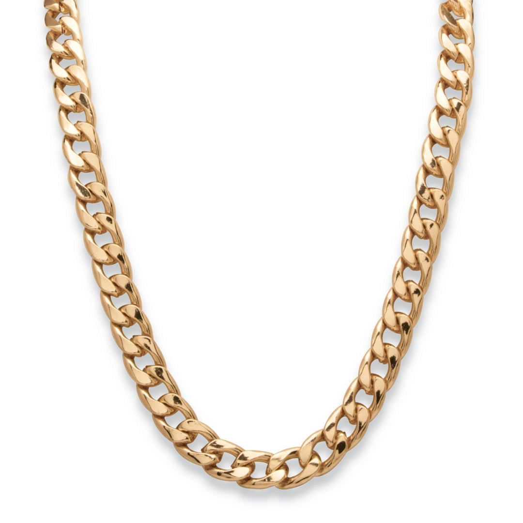 Mens 15 mm Curb-Link Necklace in Gold Tone 30" Image 1