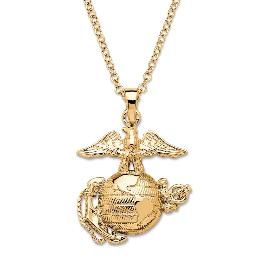 Marine Corps Pendant Necklace 14k Gold-Plated 20" Image 1