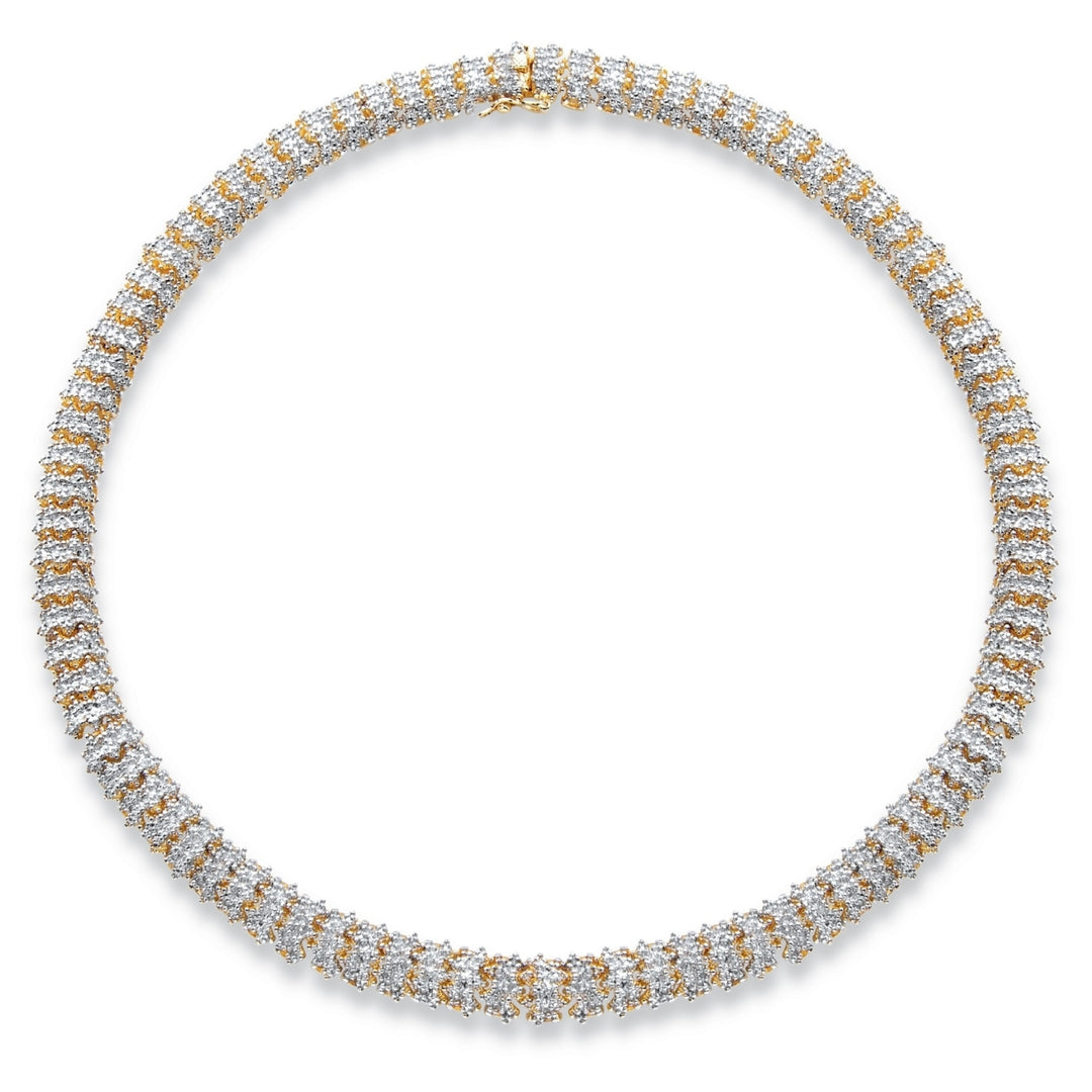 1 TCW Diamond Snake-Link 18k Gold-Plated Collar Necklace 18" Image 1
