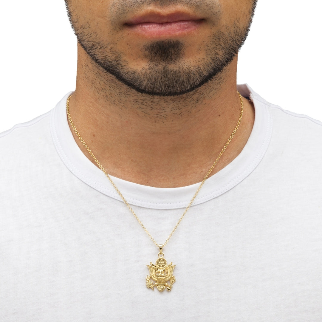 Army Pendant Necklace 14k Gold-Plated 20" Image 4