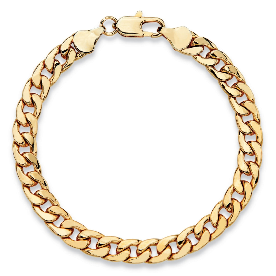 Mens Classic 6.5 mm Curb-Link Bracelet Gold Ion-Plated 8" Image 1