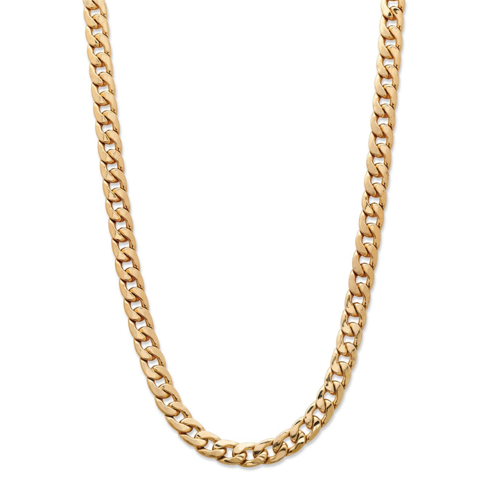 Mens Classic 5.5 mm Curb-Link Gold Ion-Plated Chain Necklace 22" Image 1