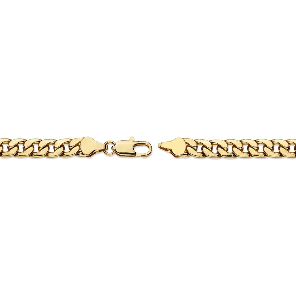 Mens Classic 5.5 mm Curb-Link Gold Ion-Plated Chain Necklace 22" Image 2
