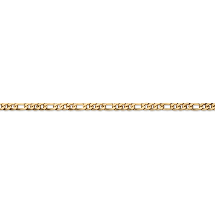 Mens Figaro-Link 6.5 mm Chain Necklace Gold Ion-Plated 22" Image 4