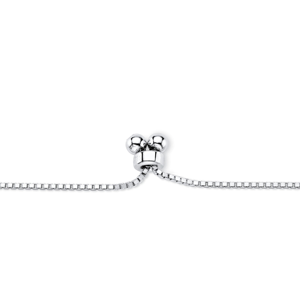 .28 TCW Pave Cubic Zirconia Infinity Heart Charm Adjustable Bracelet in Sterling Silver 10" Image 2