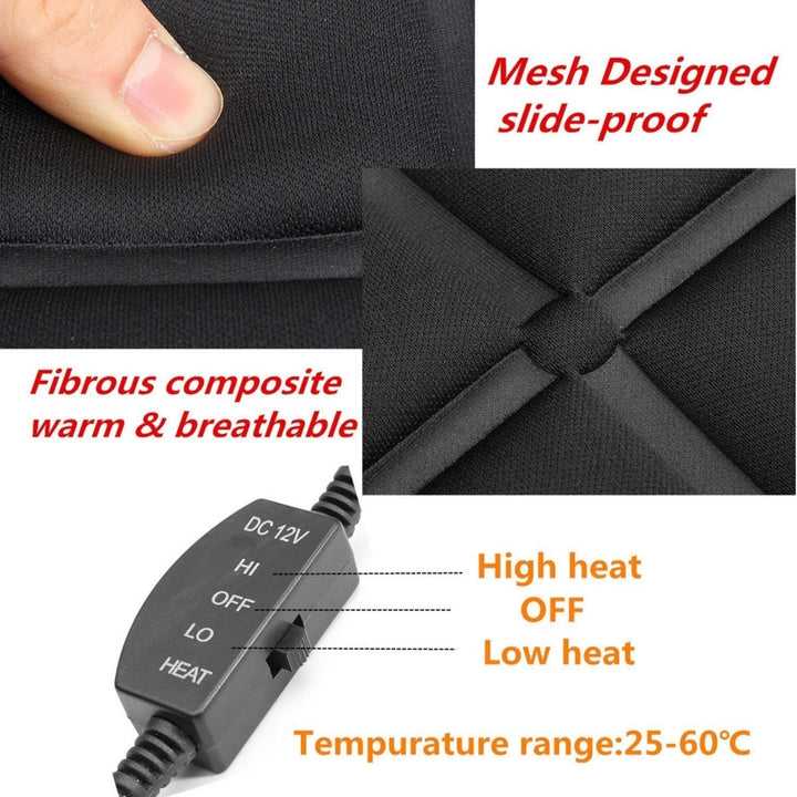Car Front Seat Heating Cover Pad with Intelligent Temperature Controller 2pcs 12V Image 10