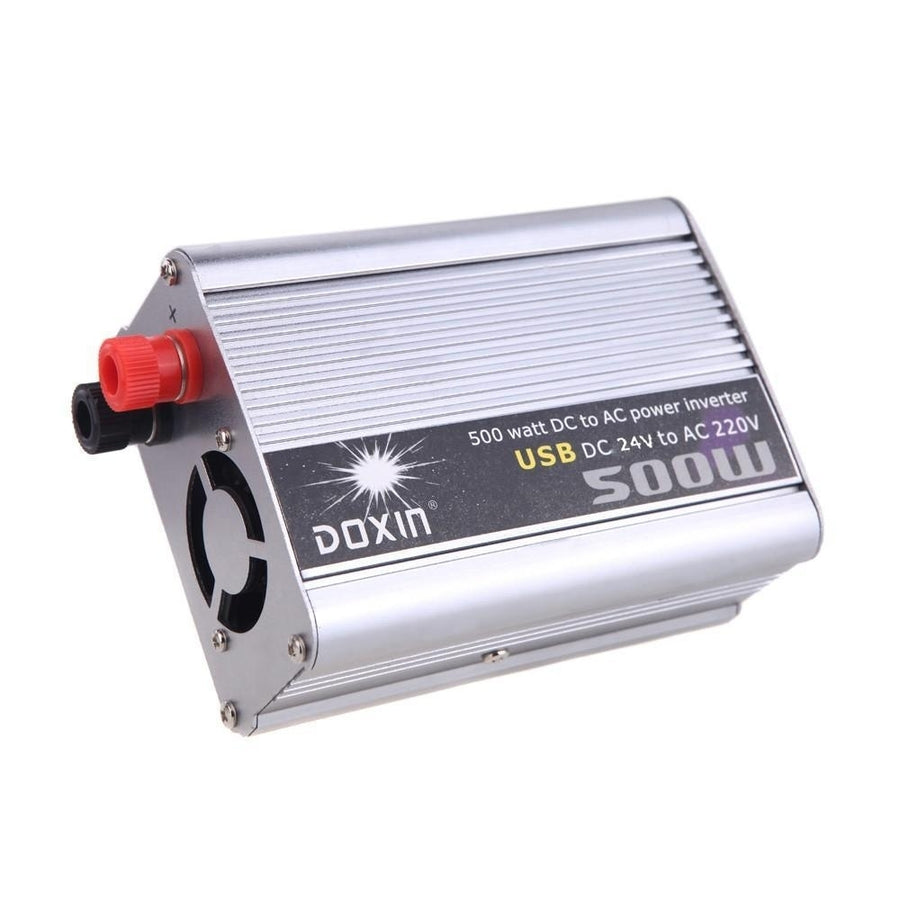 500W Watt DC 24V to AC 220V + USB Portable Voltage Transformer Car Power Inverter Image 1