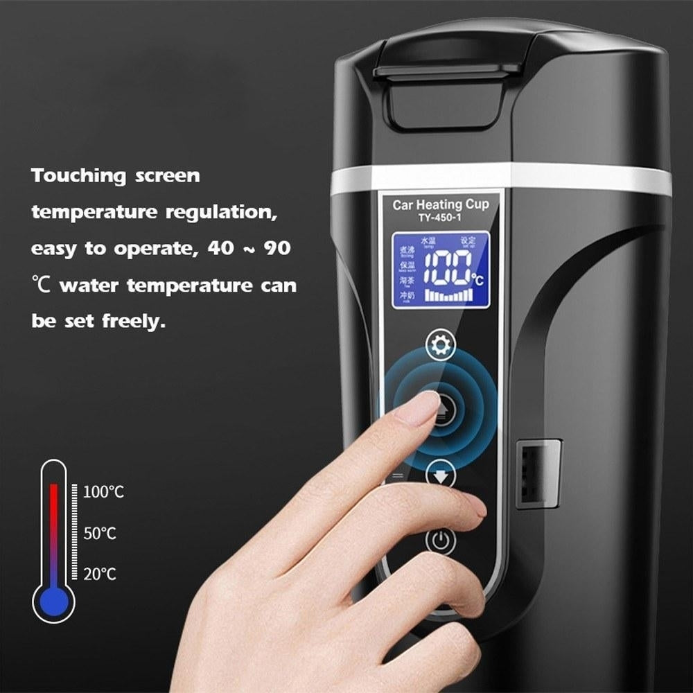 Vehicle Heated Water Cup Electric Kettle Heat Preservation 12.0V Car 24V Truck Household Heaters Image 9