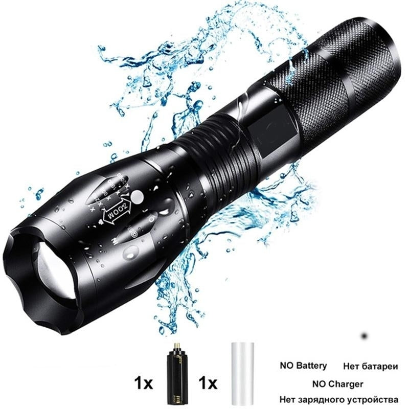 8000LM Powerful Waterproof LED Portable Camping Lamp Torch Lights Lanternas Self Defense Tactical Flashlight Image 2