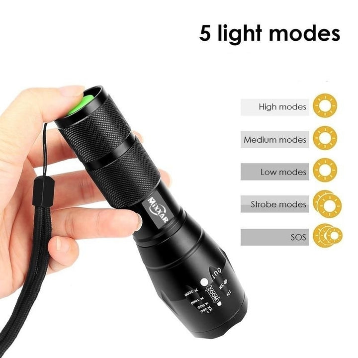 8000LM Powerful Waterproof LED Portable Camping Lamp Torch Lights Lanternas Self Defense Tactical Flashlight Image 6