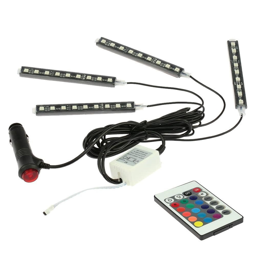 4 in 1 Wireless Remote Control Interior Atmosphere Light Bar Car Floor Dash LED Decoration Lamp Kit 12V Image 1