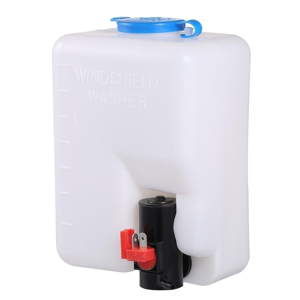 Universal Windscreen Washer Bottle Kit with Pump Hose Jets Wiring Switch Image 1