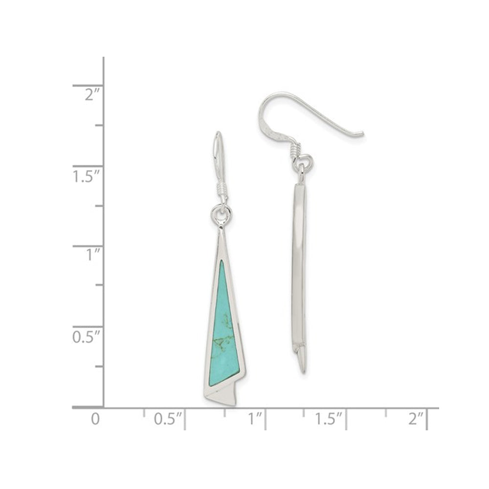 Turquoise Dangling Drop Earrings in Sterling Silver Image 4