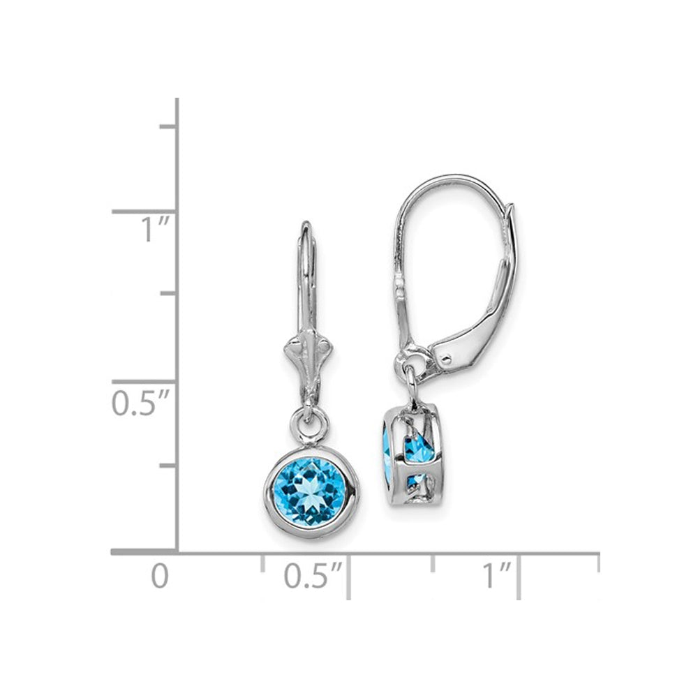 Blue Topaz Drop Earrings 2.00 Carat (ctw) in Sterling Silver Image 4