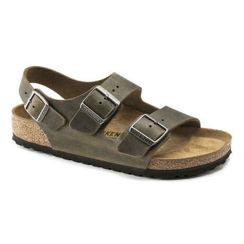 BIRKENSTOCK Unisex Milano Faded Khaki Oiled Leather (regular width) - 1019336 0 Women/0 Men FD KHAKI OIL LTR R Image 1