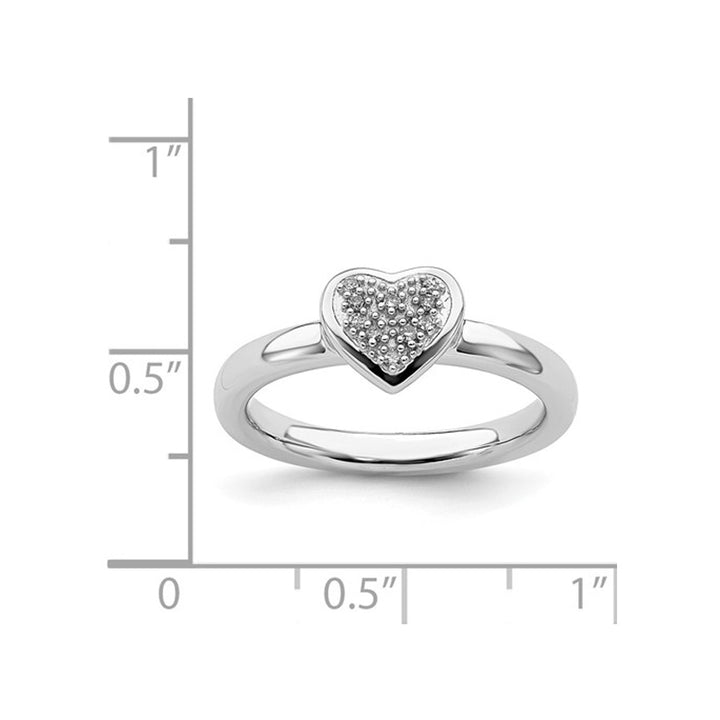 Sterling Silver Promise Heart Ring with Diamond Accent Image 4