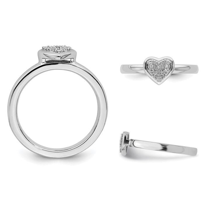 Sterling Silver Promise Heart Ring with Diamond Accent Image 4