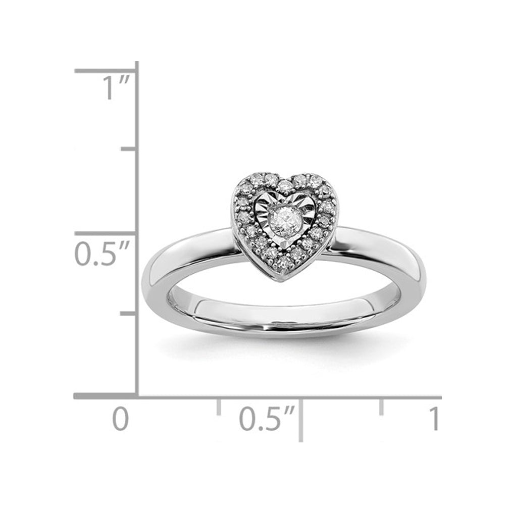 Sterling Silver Heart Promise Ring with Diamond Accent Image 3