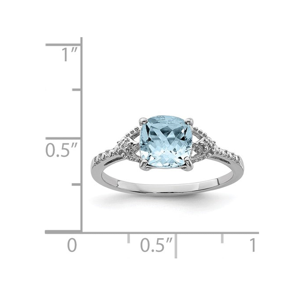 1.00 Carat (ctw) Aquamarine Ring in Sterling Silver Image 2