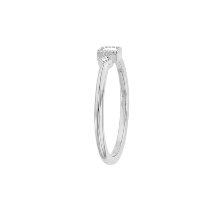 Sterling Silver Delicate Square and Round CZ Band Ring Image 2