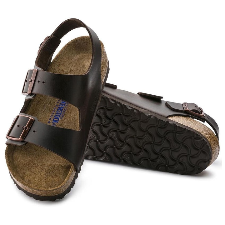 BIRKENSTOCK Unisex Milano Soft Footbed Testa Di Moro (brown) Amalfi Leather (regular width) - 0234541  AMALFI BROWN Image 4