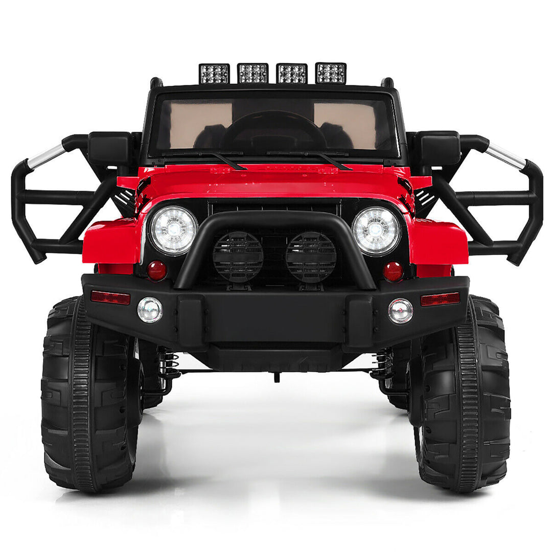 Costway 12V Kids Ride On Truck Car w/ Remote Control MP3 Music LED Lights Red Image 4