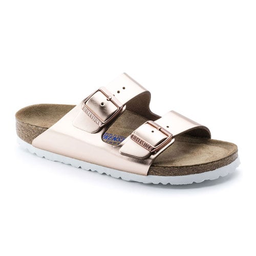 BIRKENSTOCK Womens Arizona Soft Footbed Metallic Copper Leather (regular width) - 0952091 METALLIC COPPER Image 1