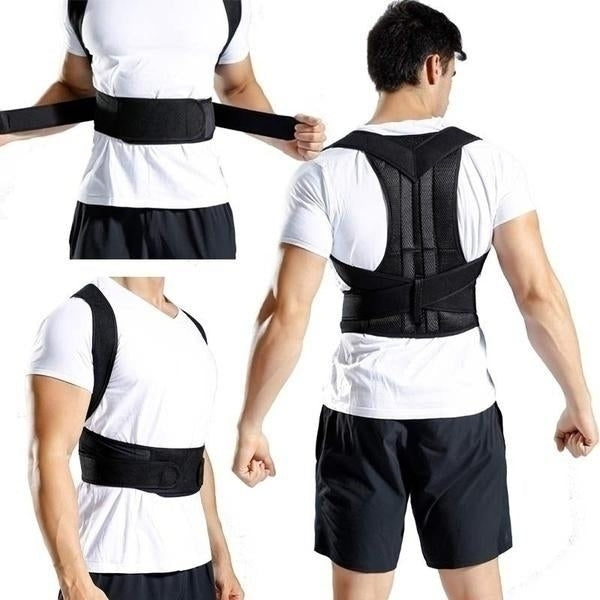 Adult Back Posture Corrector Back Support Belt Adjustable Correction Band Protection Brace Image 4