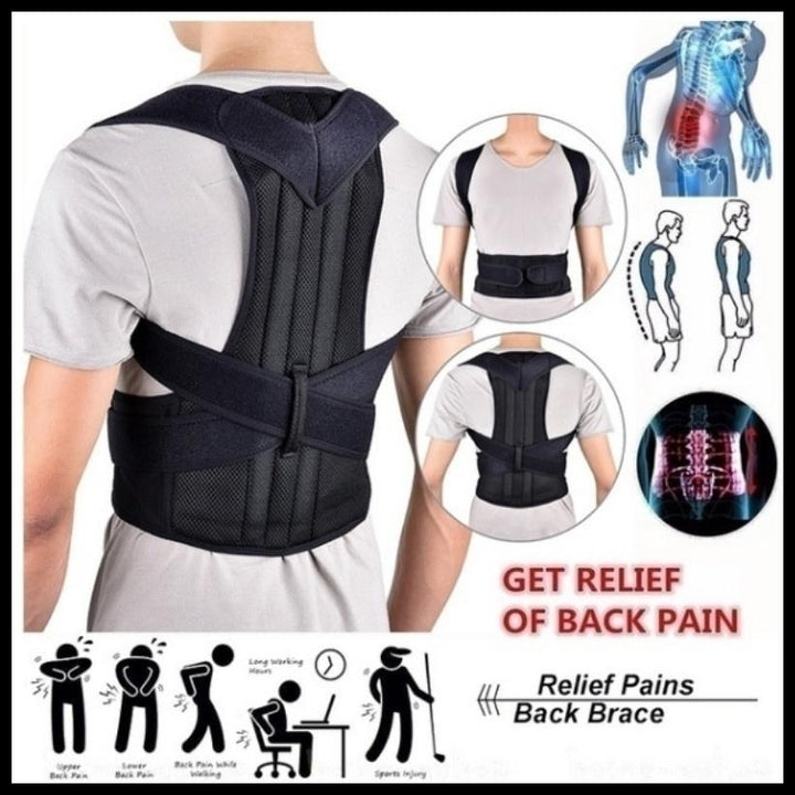 Adult Back Posture Corrector Back Support Belt Adjustable Correction Band Protection Brace Image 6